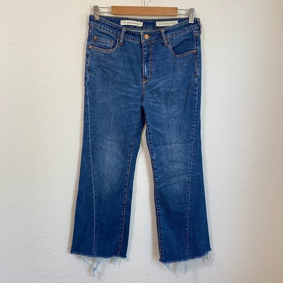 Anthropologie Pilcro High Rise Flare Jeans Raw Hem Size 29 - Picture 2 of 9